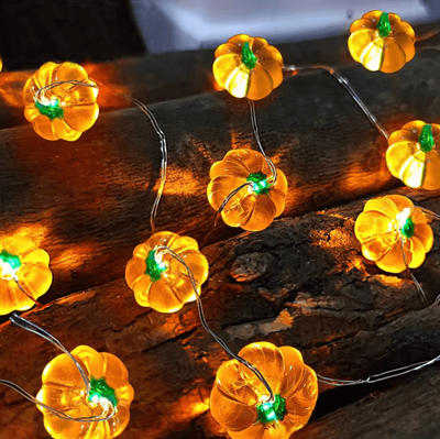 Inspire Curations Pumpkin & Eyeball LED String Lights Halloween LED String Lights USB Decorative Lights For Home & Party Decor yellow 1m