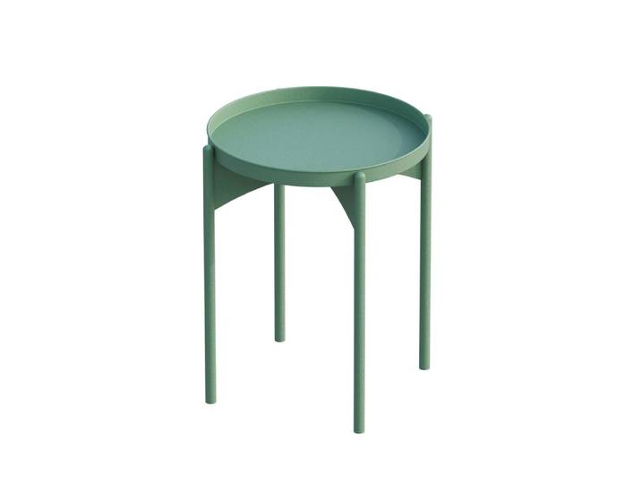 Table d'appoint ronde verte en métal 44 cm