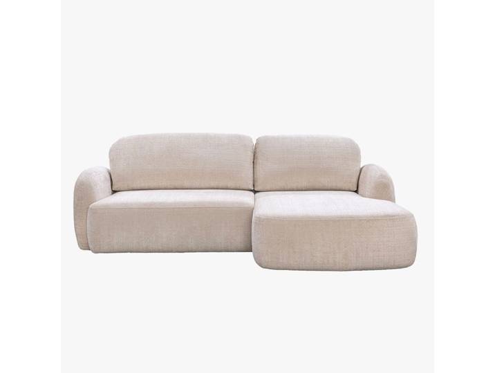 Canapé d'angle convertible avec coffre en tissu beige - angle droit