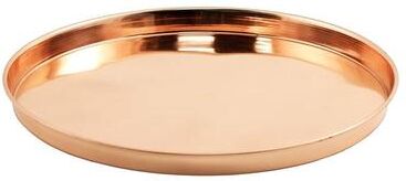 Achla Designs Decorative Round Stainless Steel Tray, 12.5 Inch Diameter, Copper Plated Finish