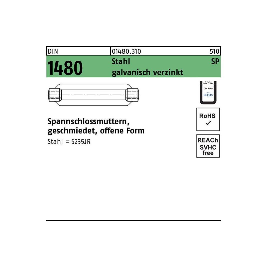 Sandisk DIN 148 Spannschlossmuttern Stahl ÜZ SP M 12 / 125 galvan (014803100120000)