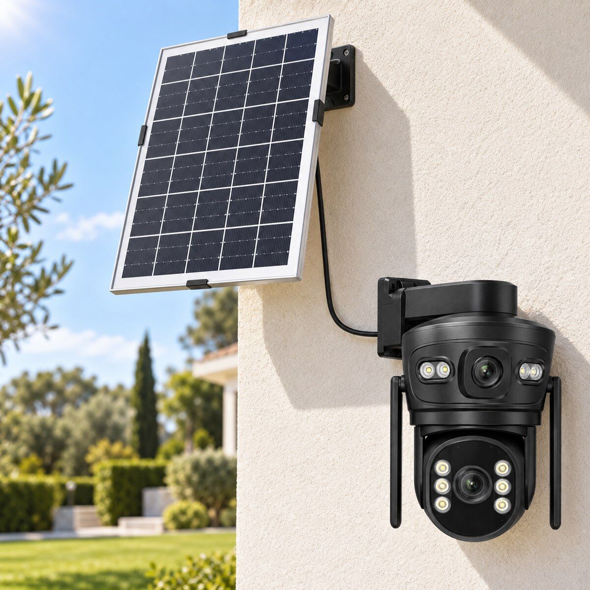 Ettroit Telecamera Solare Wi-Fi Aov Doppia Ottica Audio Bidirezionale Et9003