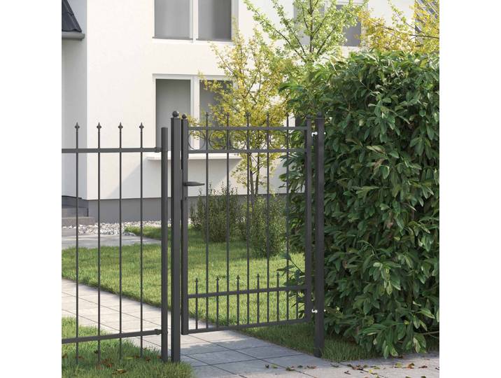 vidaXL Zauntor HORST Stahl Schwarz Abschließbar