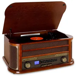 Belle Epoque 1908 Retro-Stereoanlage Bluetooth USB CD MP3 Braun