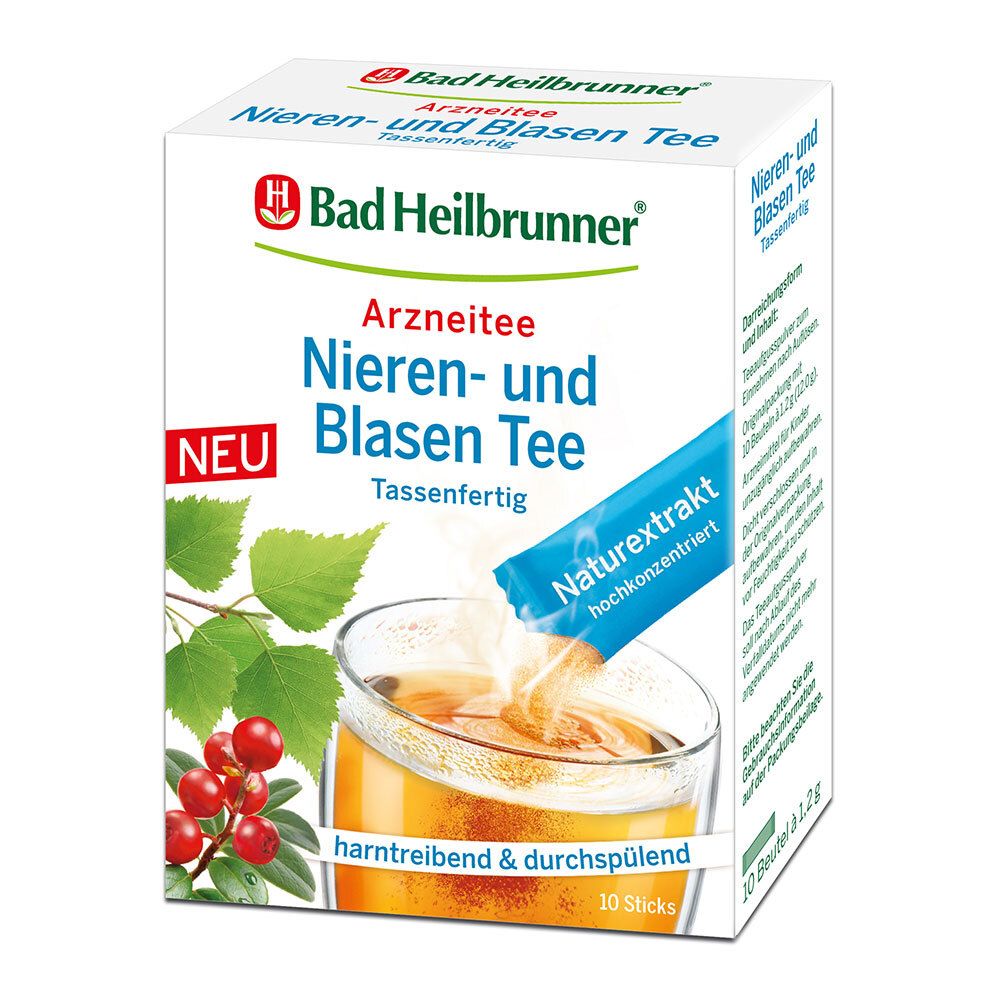 BAD Heilbrunner Nieren- und Blasen Tee tassenfert. 10x1,2 g Pulver