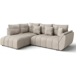 ECKSOFA L Form Corleone Hellbraun 268/192/96 cm mit Schlaffunktion