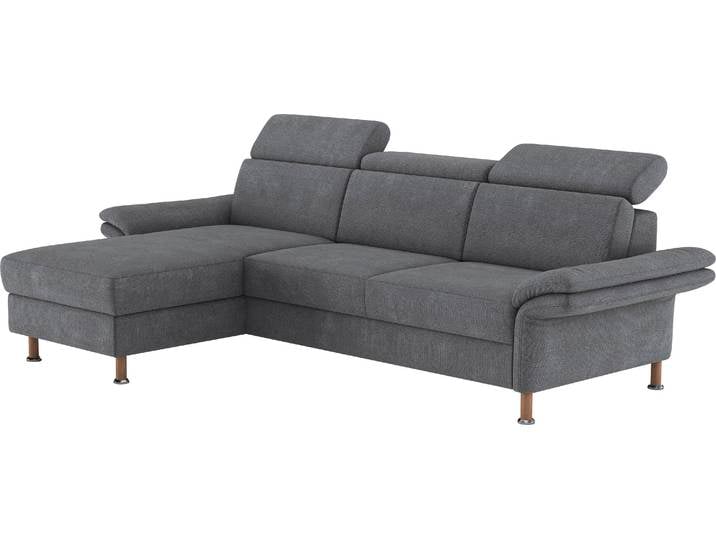 Ecksofa, Polyester, Anthrazit, 260×172 cm, Mit Bettfunktion & Recamiere Links, Modern, Home-affaire
