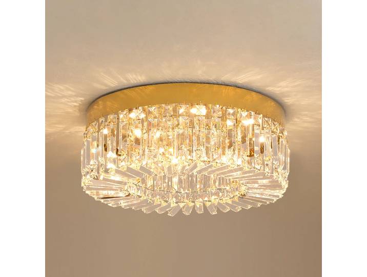 Or luxe cristal plafonnier salon moderne lustres décoration Led plafonniers luminaire diamètre 40 50 cm