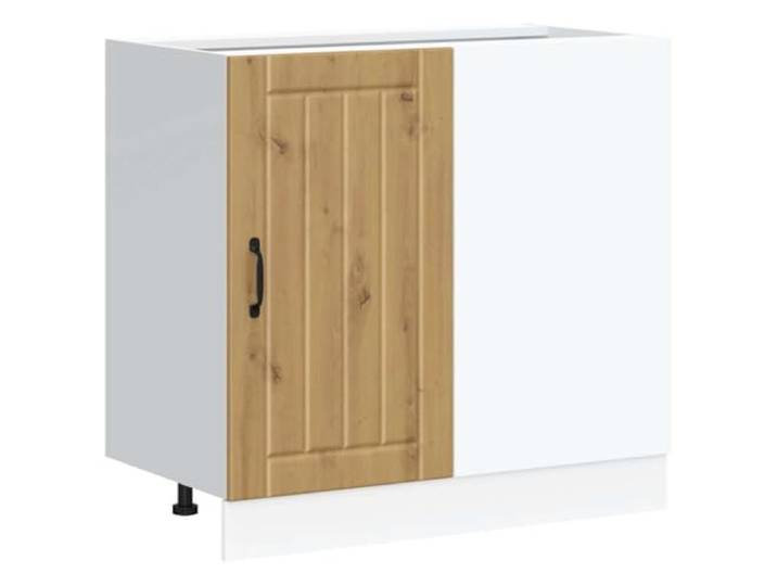 HKTMGDNG Küchenunterschrank Lucca Artisan-Eiche 86x46x81,5 cm Stabiler Spülenunterschrank aus Holzwerkstoff für Küche und Vorratsraum mit verstellbaren Füßen und viel Stauraum