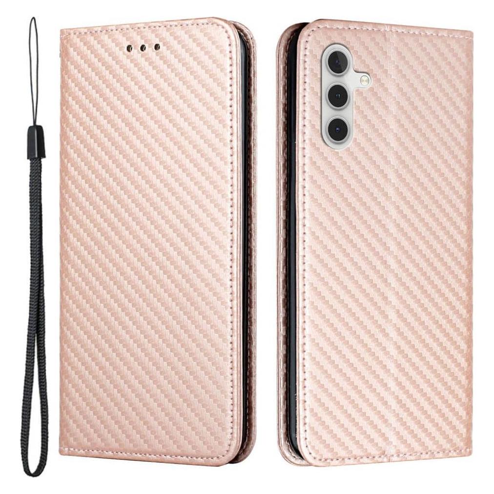 Cover-Discount Galaxy S23 FE - Carbon Look Flip Case rosa (Samsung Galaxy S23 FE) (660149283E)