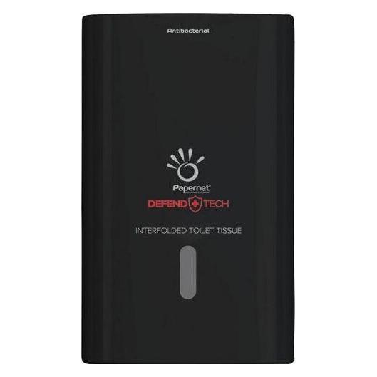 Papernet Einzelblatt & Kleinrollen Spender 265x135x165, schwarz ANTIBAC (416157)