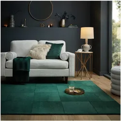 Wollteppich geometrisch Grün 120 x 170 cm - SID   Kadima Design
