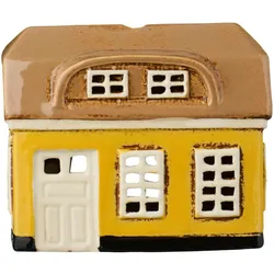 IB Laursen Lichthaus Ebeltoft gelb | Keramikhaus für Teelicht, 11 x 9 x 13,3 cm