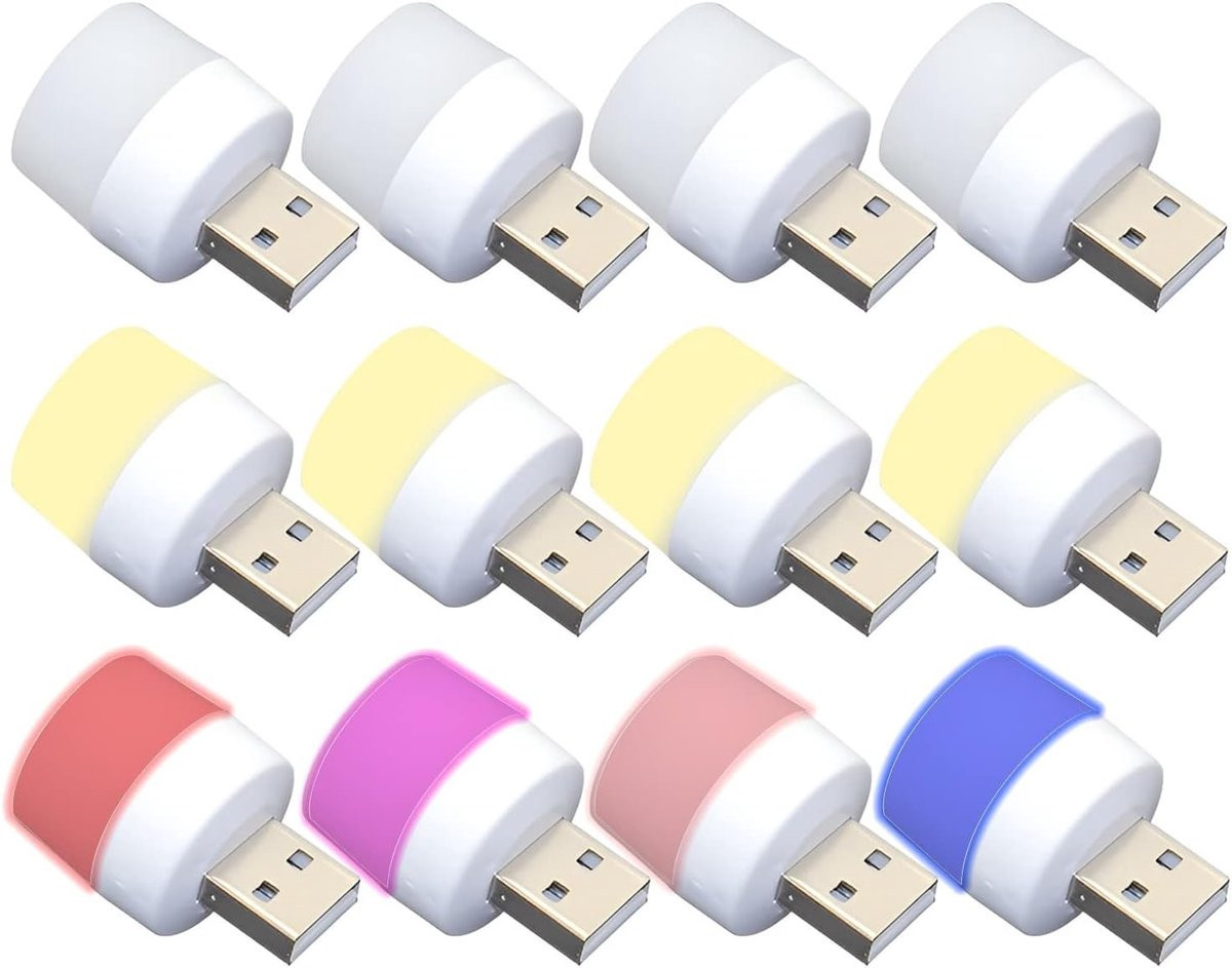 Mini LED Nachtlampje met USB-aansluiting voor Slaapkamer, Badkamer en Keuken