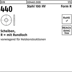 Scheibe DIN 440 R 17,5x 56x 5 Stahl 100 HV 50 Stück