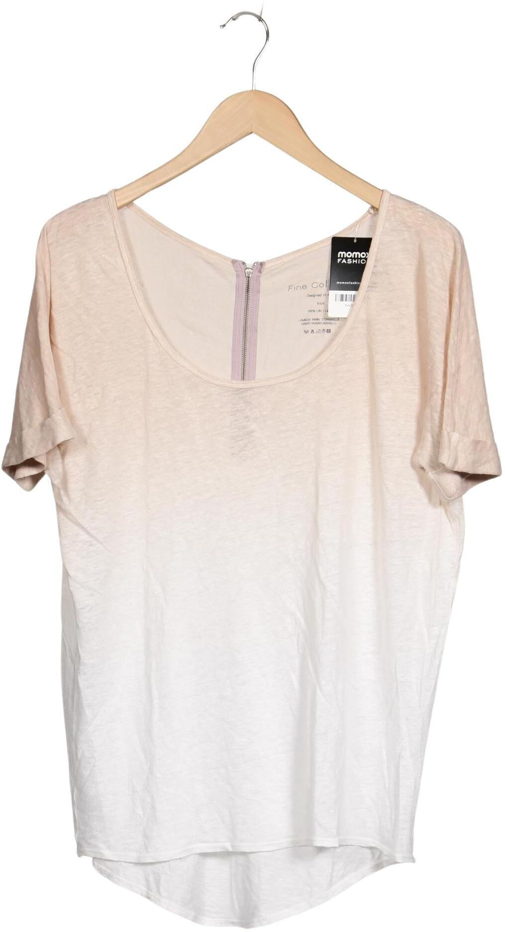 Fine Collection Damen T-Shirt, Beige, Gr. XS, Leinen - Second Hand