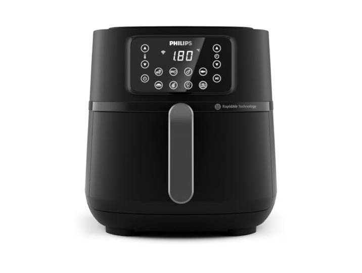 Philips Airfryer 5000 Serie Heißluftfritteuse XXL, Schwarz, 7,2 L 90% weniger Fett, Rapid Air Technologie, WiFi verbunden, Rezepte-App, (1,4 kg), 16-in-1 (HD9285/90)