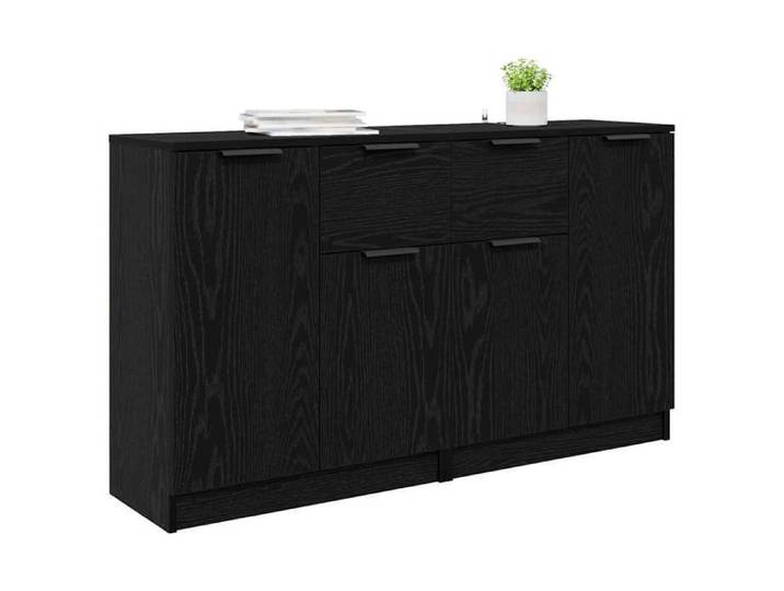 Bahut/Commode couloir - Noir SWEETY Buffets 2 pcs - Chêne noir 60x30x70cm - bois d'ingénierie CL27275323179