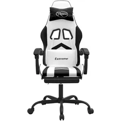 vidaXL Vamono (Mit Fussablage), Gaming Stuhl, Weiss