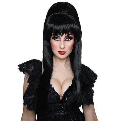 Herrin der Dunkelheit Schwarze Perücke Schwarze Bienenstock Perücke für Hexen Vampire Karneval Königinnen Halloween Perücken