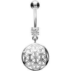 Titan Bananabell mit 925er Silber-Design BLUME DES LEBENS