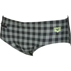ARENA Herren Badehose Slip Small Checks, Größe 7 in Grau Grau