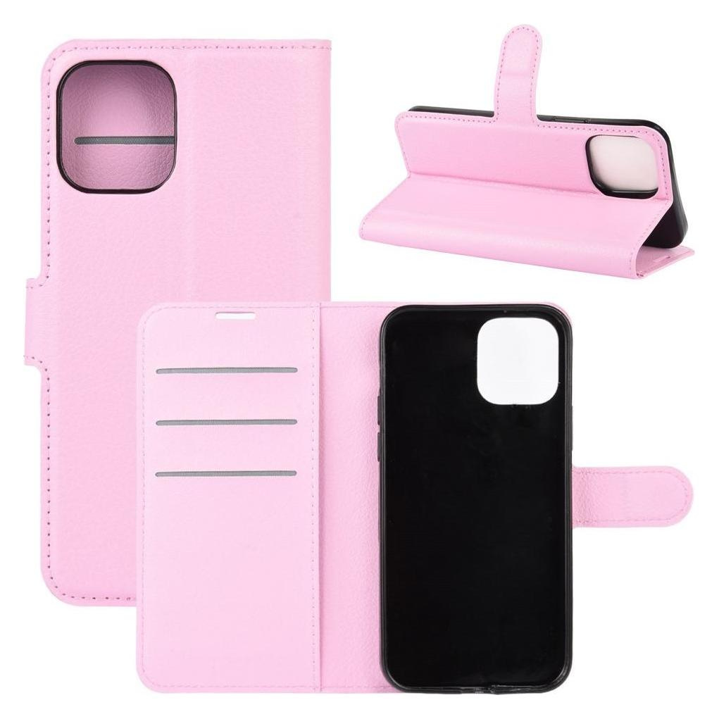 Cover-Discount iPhone 12 / 12 Pro - Leder Etui Hülle rosa (Apple iPhone 12, Apple iPhone 12 Pro) (101121650E)