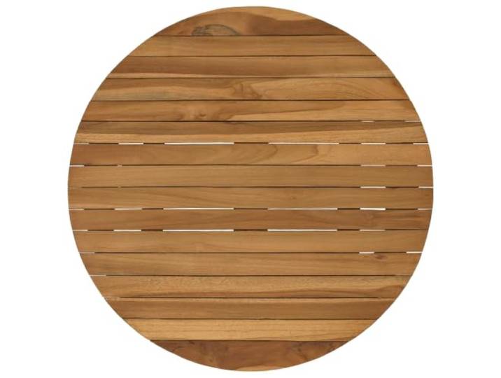 GHVBNMF Tischplatte Rund Ø 60 x 3,5 cm Teakholz Massivholz Esstisch Vielseitige runde Holzplatte für Terrasse, Balkon oder Wohnzimmer: Natürliche Braunfärbung und pflegeleichte Oberfläche.