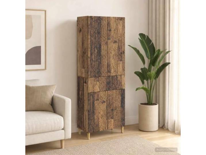 LPERTGFHU Schrankset 2 TLG. aus Holzwerkstoff, Braun, Kommoden-Set mit Regalen, Türen und Schublade, Stauraum-Lösung für Wohnbereich