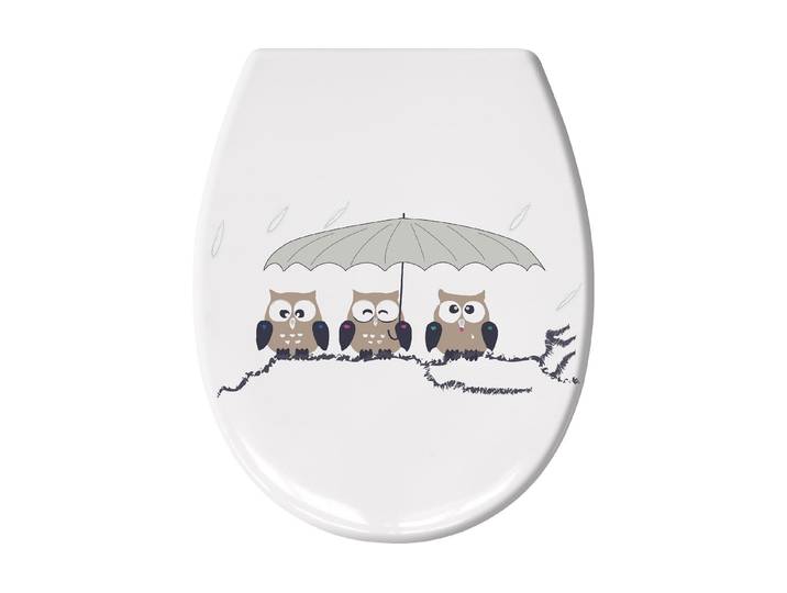 WC-Sitz KLEINE WOLKE Eulen , bunt, B:37cm L:45cm, Kunststoff, WC-Sitze, WC-Sitz