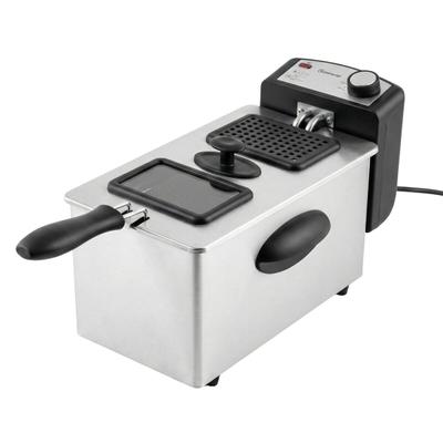 Sommertal Fritteuse 3L 2000W Edelstahl – Öl Fritteuse 130–200°C mit Sichtfenster | Deep Fryer für Haushalt & Pommes | EF2000