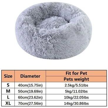 Uplifted Finds Plush Calming Donut Pet Bed gray xl