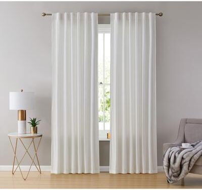 HLC.me Lopez Velvet Back Tab Rod Pocket Window Treatment Curtain Panels Bedroom & Living Room - Set of 2