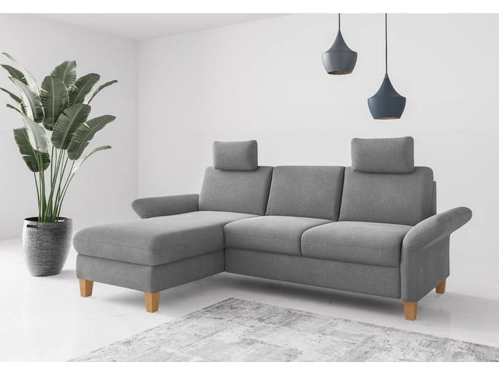 Ecksofa, Luxus-Microfaser Euphoria, Grau, 251×164 cm, Mit Bettfunktion & Bettkasten, Modern, Home-affaire