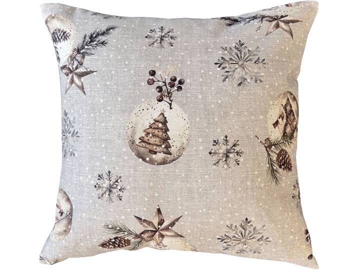 Dekokissen HOME WOHNIDEEN FELIZ NAVIDAD , grau (grau, bedruckt), B:50cm L:50cm, Baumwolle, Polyester, Dekokissen_Sitzkissen_Kissenhüllen, Dekokissen, mit Füllung, Dekostoff bedruckt