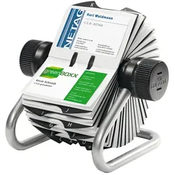 Durable 248123 Visifix Rollkartei, für 400 Visitenkarten, Register A-Z, silber