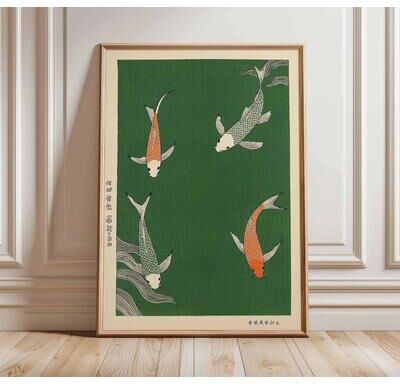 Uplifted Goods Architectural Japanese Heritage Wildlife Canvas Art k 7.87 X 11.81 In unframed