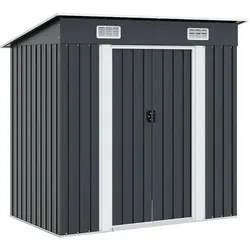 vidaXL Gartenschuppen Anthrazit Stahl