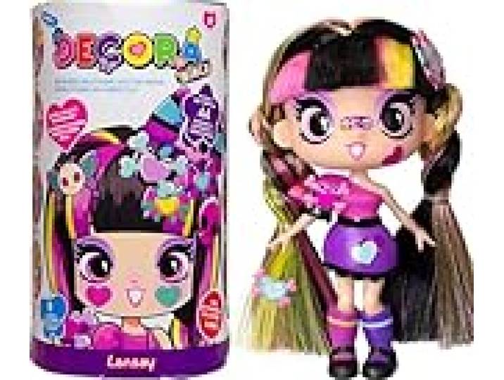 Lansay - Decora Girlz Luna - Mini Poupée Fashion de 12,7 cm - Dès 4 Ans Jouet à Collectionner - 8 Surprises, Vêtements Interchangeables et Stickers - Coiffures Créatives - Jeu de Mode et de Style