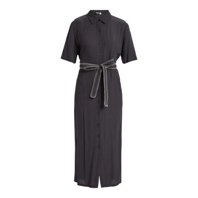 Sommerkleid ROXY "Island Escape", Damen, Gr. XS, grau (phantom), Obermaterial: 100% Viskose., Kleider Sommerkleid