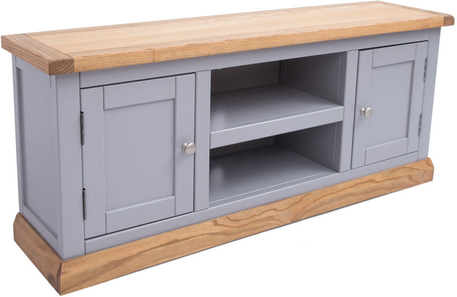 Brambly Cottage Henslee TV Stand for TVs up to 55" Grey/Brown/Satin Chrome 55"