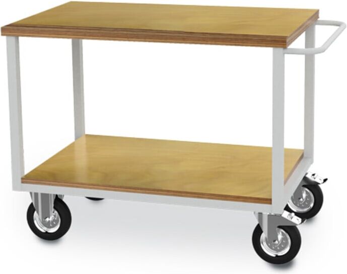 Bedrunka+Hirth Arbeitstisch fahrbar Tiefe 750mm Buche Multiplex Fachboden (04.20.02)