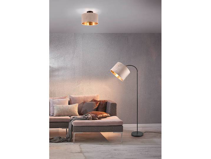 Plafonnier 30 x 22 x 30cm Beige Tissu E14