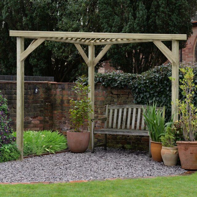 Forest Garden Slatted Corner Pergola - Pressure Treated