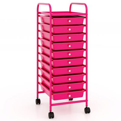 Helloshop26 - Rollbarer Aufbewahrungswagen 32,5 x 37 x 86 cm praktisch platzsparend modernes Design Eisen Roe 20_0011357