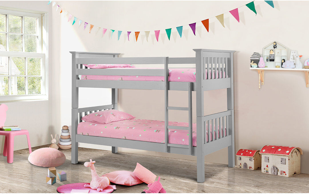 Mack + Milo Scoggins Single (3') Bunk Bed Dove Grey UK Single - DE 90 x 190 cm