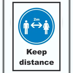 HB-Druck Keep distance Symbol und Text Schild A3 (297x420mm)