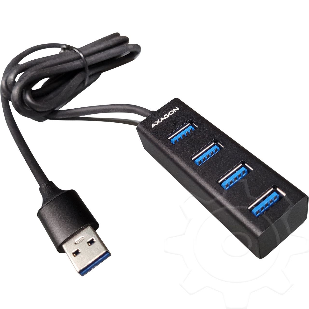 AXAGON HUE-M1AL Mini USB-A-Hub,4x USB-A 3.2 Gen 1, silber - 1,2m