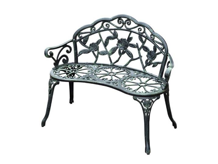Banc de jardin BOHÈME noir vert vieilli