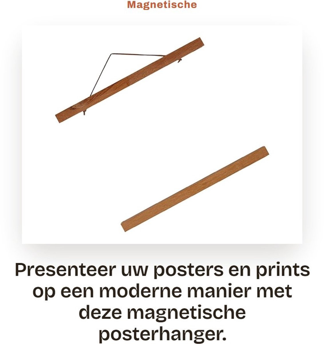 Dailygoods Magnetische Posterhanger met Houten Stroken voor Posters en Foto's